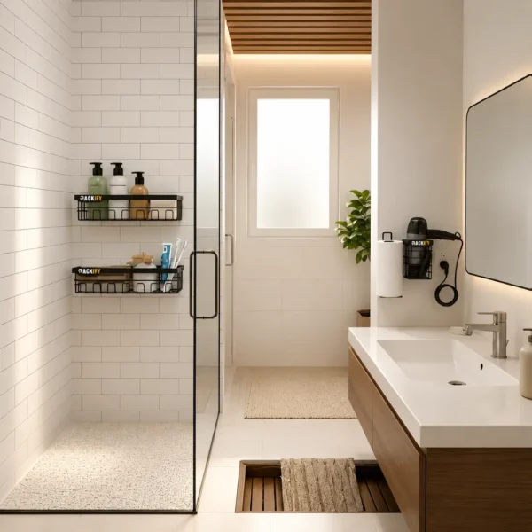 Bathroom Caddy Set – Wall Mounted Metal Storage Rack for Shower and Sink