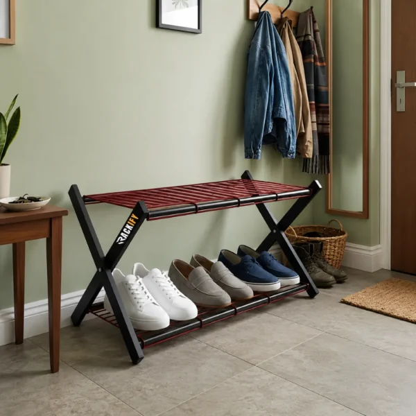 2-Tier Metal Shoe Rack - Entryway Organizer | The Rackify